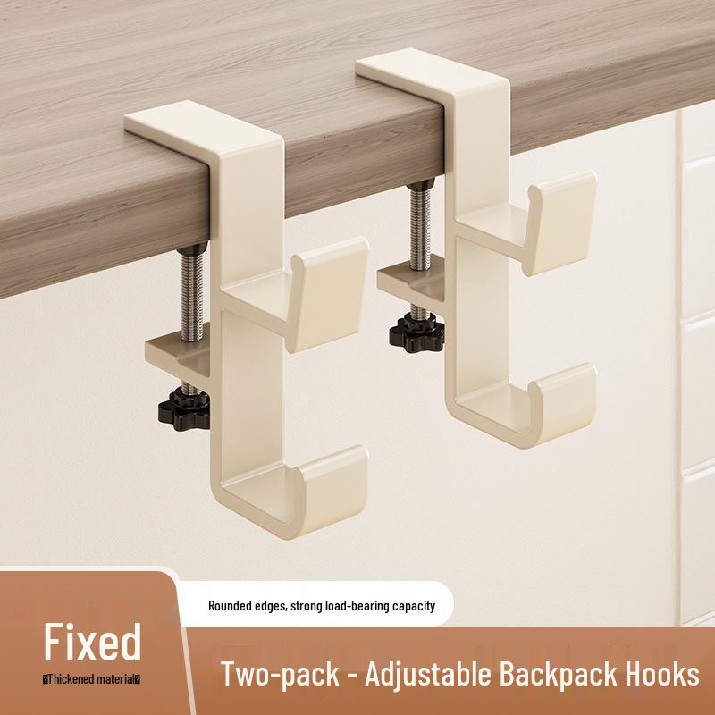 Student Desk Backpack Hook - No Drill, Strong Hold, No-Trace Hanging for Dorm or Office.