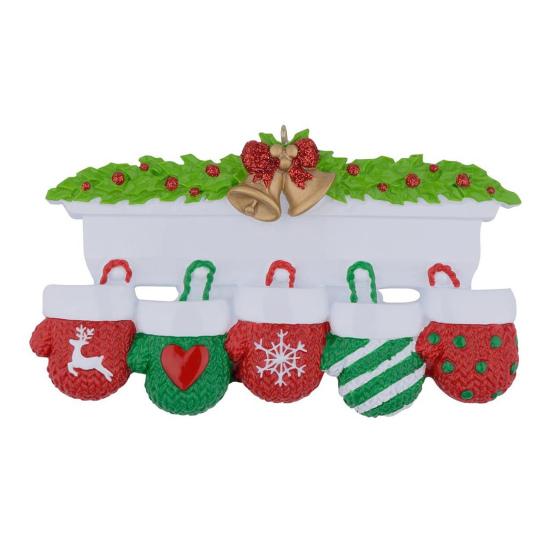 Christmas Pendant Bright Red Green Gloves Shape Festive Color Hanging Ornament Holiday Wall Decoration Gift