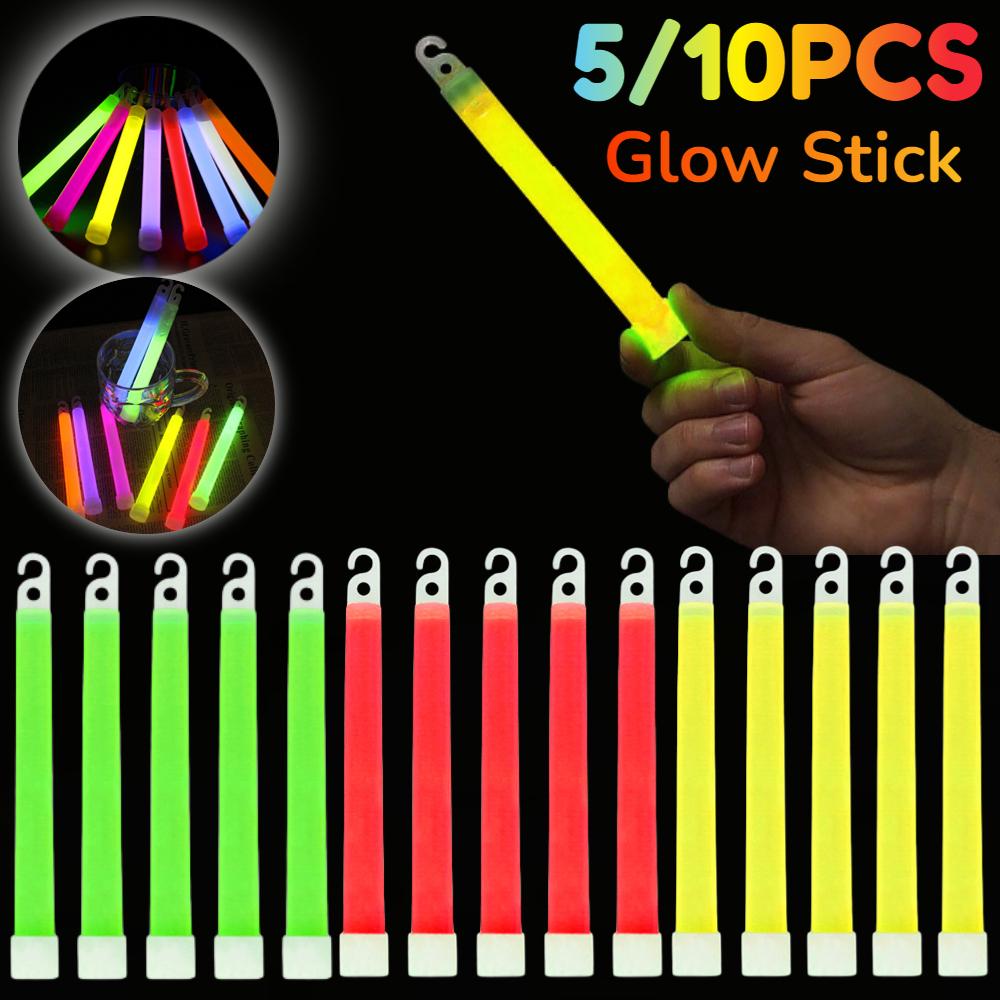 1/5/10PCS Fluorescence Glow Stick Military Glow Light Sticks with Hook Outdoor Emergency Glow In The Dark Party Light Sticks 5