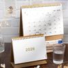 Journal GO Portable Simplified Standing Calendar 2026 Page Flip Desktop Ornament Check-in Planner Calendar School Office Supply