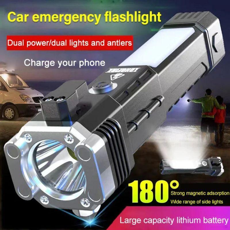 3pcs Multifunctional Safety Hammer Auto Repair Work Light Charging Treasure Emergency Broken Window Escape Outdoor Bright Flashlight