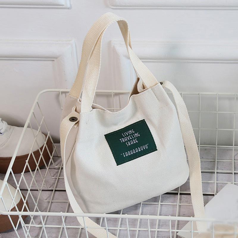 Women's Bag Canvas Bag Crossbody Bag Lady Shoulder Bag All-match Solid Color Small Bags