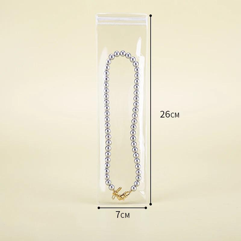 10-100 pièces 0,44 mm PVC Transparent Sac de Rangement pour Bijoux 5x7-10x26cm Boucles d'oreilles Colliers Montres Bagues Bracelets Sac d'Emballage Scellé