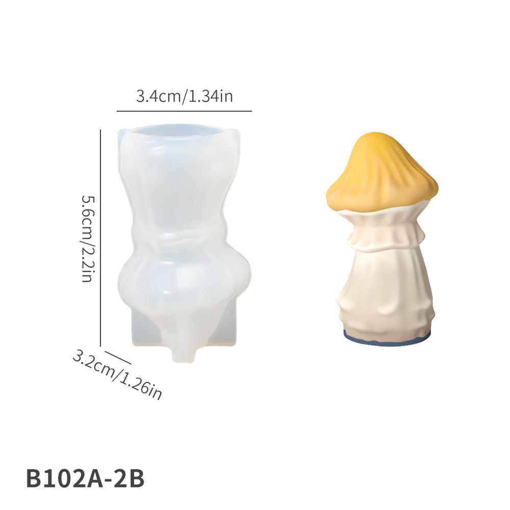 DM1285 DIY Mushroom Resin Silicone Mold Making 3D Gypsum Candle Holder Crystal Stone Molds for Home Concrete Ornaments