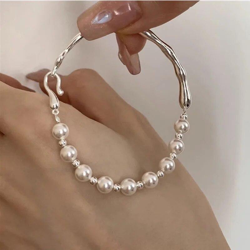 VENTFILLE Bracelet en argent sterling 925 avec perles et nœuds en bambou pour femme et fille, bijoux coréens simples, cadeau d'anniversaire, livraison directe