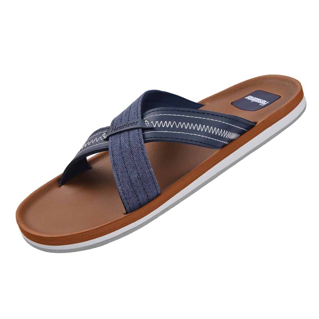 

Harssidanzar Summer Cross Skate Comfortable and with Arch Size 25cm Men s Sandals, Lightweight, Support, KM234JP, Navy, тёмно-синий