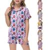 Children's Home Clothes Pajamas Set Short-sleeved Top Shorts Two-piece Set Outer Wear Play Cardigan Clothes