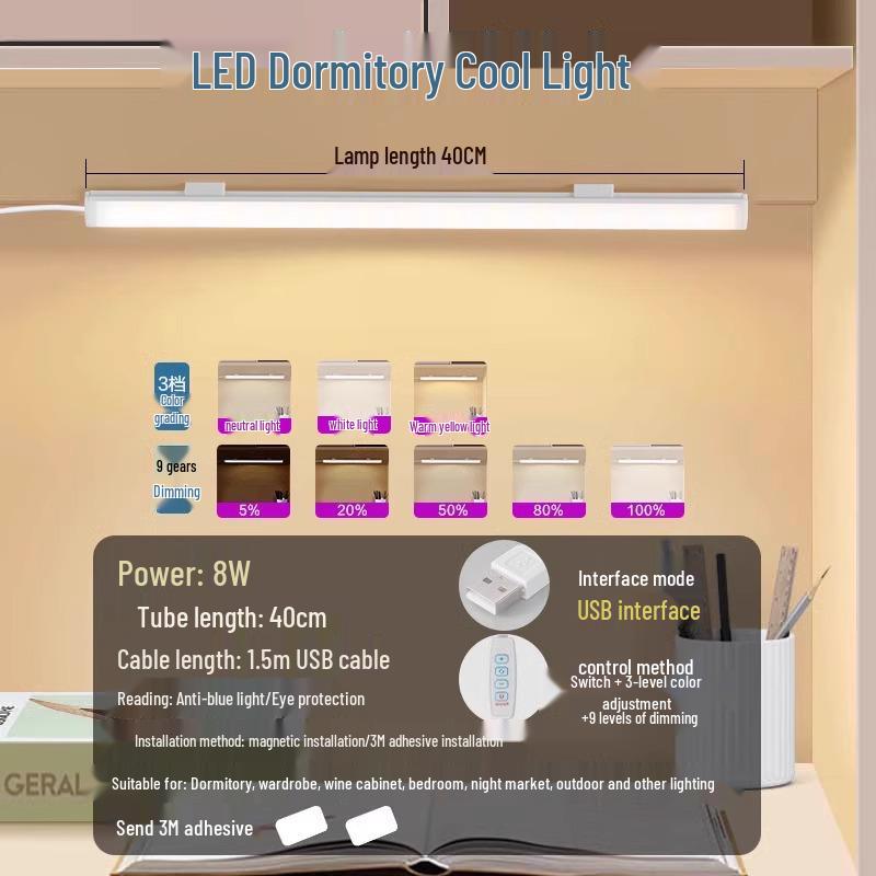 LED Desk and Bedside Lamp with Magnetic Eye Protection and Charging Port