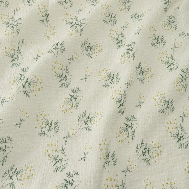 100X135cm Soft Floral Pajamas Nightdress Cotton Gauze Fabric Rose Printed Crepe Cotton Long-sleeved Ins Style Homewear Fabric