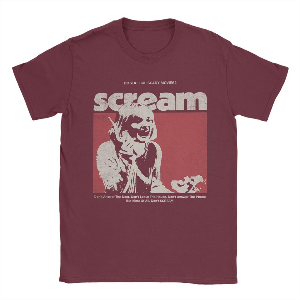 Scream Movie Scary Vintage T Shirts for Men Cotton Novelty TShirt O Neck  Tee Shirt Short Sleeve Clothing Summer