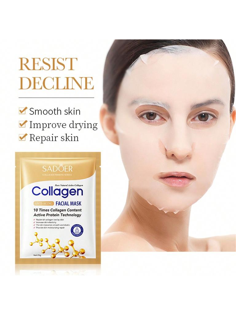 10Pes Set Collagen ANTI-AGING FACIAL MASK. Smooth Skin. Improve Drying. Repair Skin. Eliminate Spots