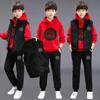 Fleece Thickened Boys Suit Set Trendy Autumn Winter Outfit Children