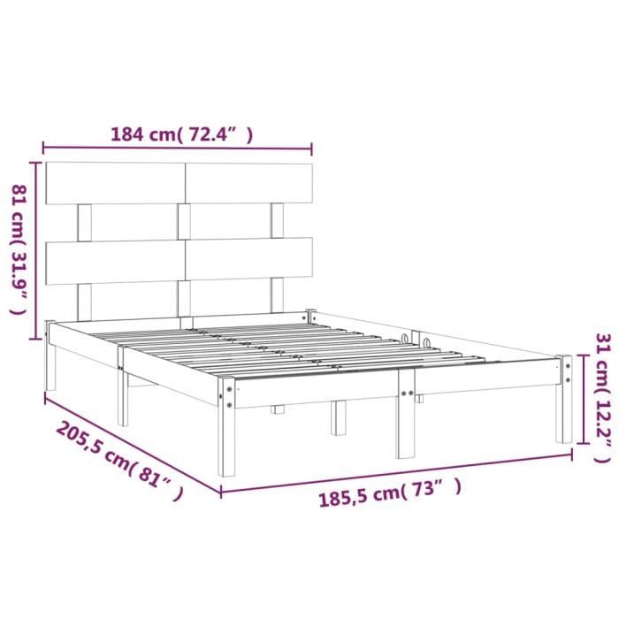 VidaXL Bed Frames White Solid Wood 180x200 Cm Super King 3104689