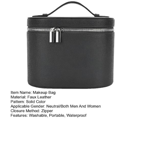 Wodoodporna kosmetyczka podróżna ze sztucznej skóry, organizer na kosmetyki z przegródką i rączką, przenośna kosmetyczka dla kobiet