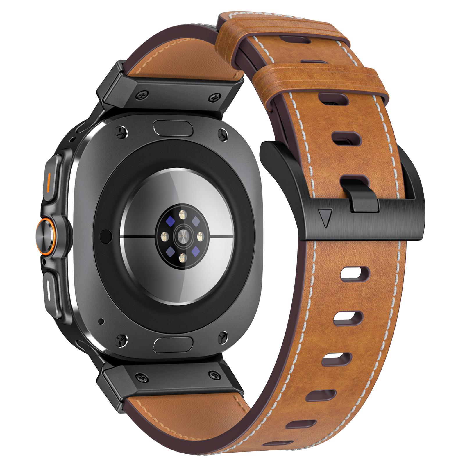 

Для Samsung Galaxy Watch Ultra 47 мм Ремешок для часов из натуральной коровьей кожи Минималистичный спортивный ремешок C