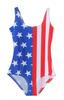 PURe:bon Women's Plus Size Stars and Stripes One-Piece Swimsuit/Leotard (JP, Alphabet, S, A)