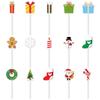 Christmas Party Cake Flags Plugin Set With Cartoon Design For Holiday Celebration And Dessert Decor