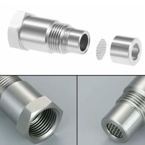 Stainless Steel Extension Fitting with Filter Screen M18x1.5 Oxygen Sensor Adapter