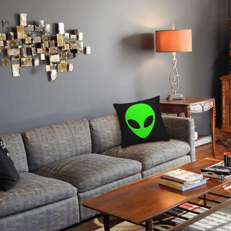 Custom Space Alien Cushion Cover 40x40cm Velvet Throw Pillow Case for Sofa Car Square Pillowcase Home Decor