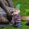 4pcs Fairy Garden Accessories Decorations, Miniature Gardening Gnomes Figurines, Mini Resin Gnome Kit, Micro Landscape Dwarfs