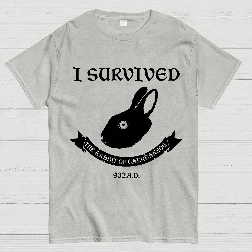 I Survived The Rabbit Of Caerbannog 932A.D Unisex 100% Cotton Summer Casual Cool Loose T-Shirt