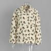 Felpa con Cappuccio a Fiore in Pile Polare, Felpa Nuova Moda Autunno e Inverno Europea e Americana, Calda Felpa di Lana, Maglione da Donna