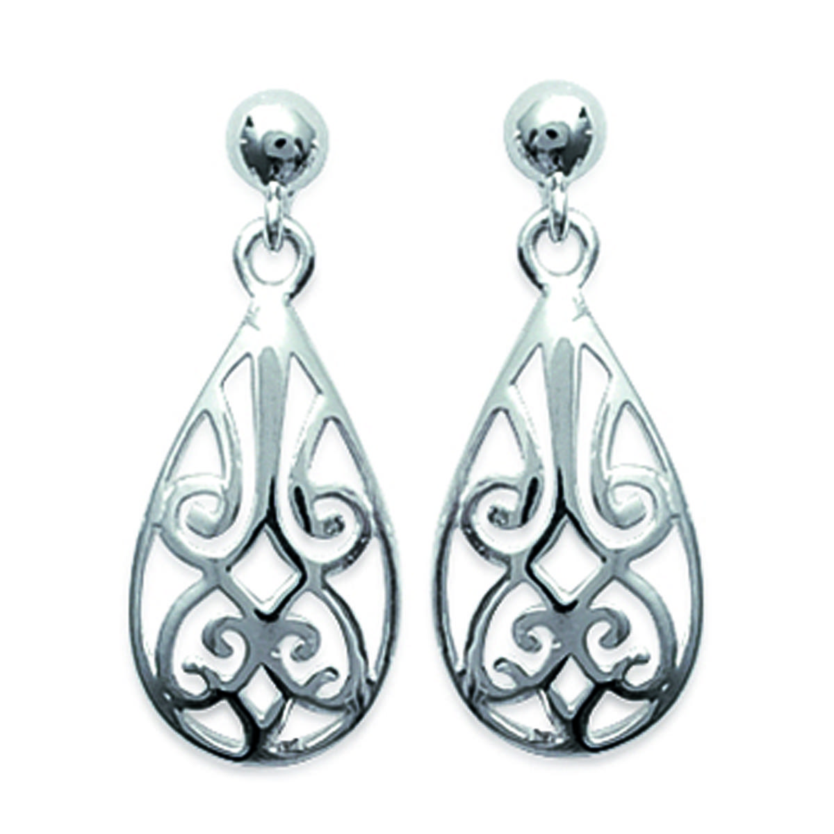 

Les Trésors De Lily [E5745] - Серебряные серебряные серьги «Скульптурные капли» - 20x10 мм