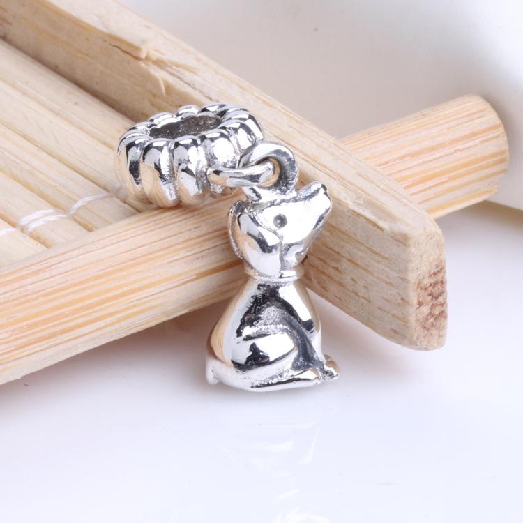Sterling Silver Zodiac Dog Pendant - Fashionable & Versatile S925 Necklace for Women серебряный