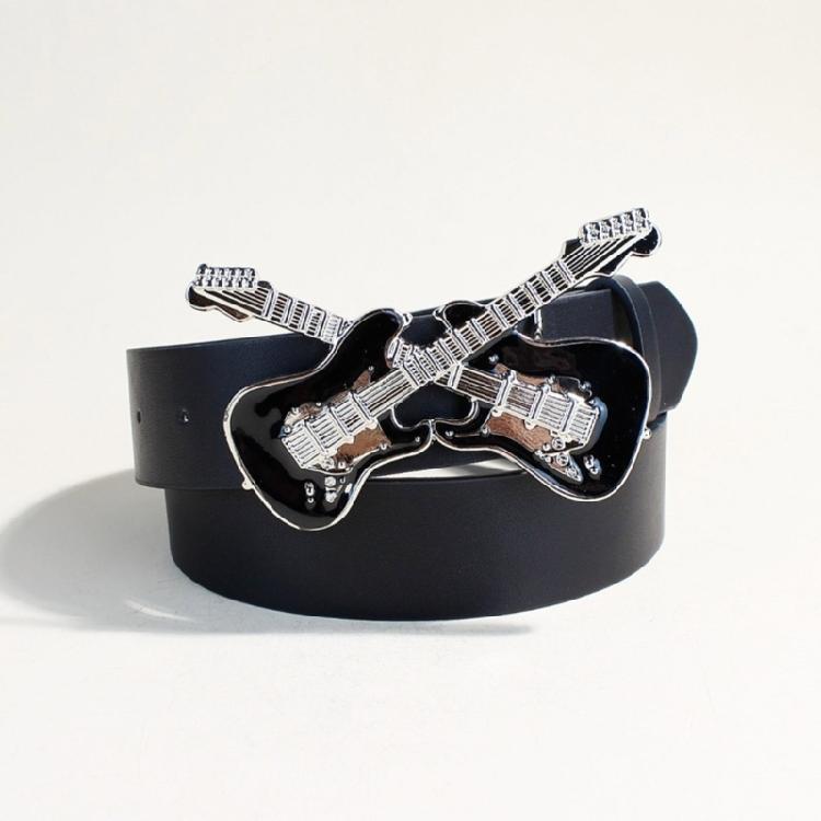 Unisex Gothicism Leather Belt Comfortable Elastic Waist Belt Stretchable Belt for Music Festivals