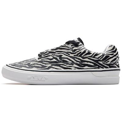 Skateboard Zebra Print Durable Low-Top Sneakers Women Sneakers Black White 122238013-3