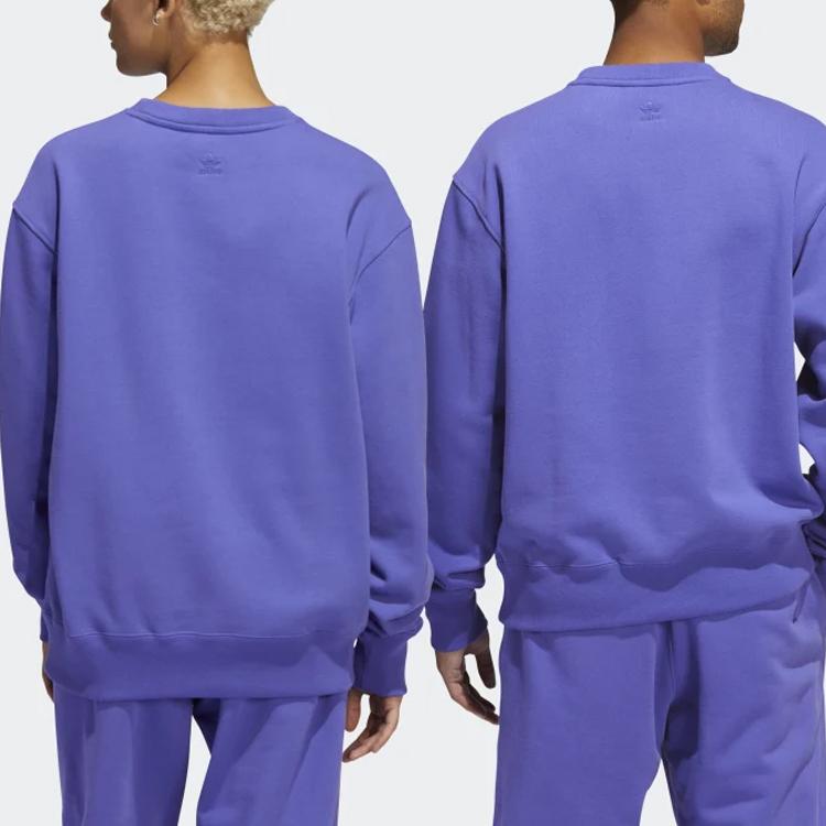 adidas Originals Trefoil X Pharrell Williams Solid Crew Neck Sweatshirt Men Tops Blue HF9945