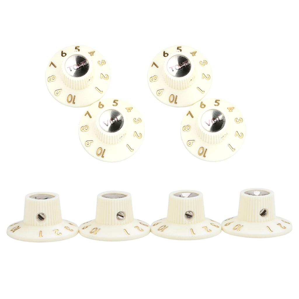 4 Stück Lautstärke Tonregler Knöpfe Kunststoff Zylinderknöpfe Gitarren Geschwindigkeitsregler Knöpfe E-Gitarren Ersatzteil