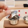 Model Kitchen Cooking Toys With Cover Miniature Soup Pot Mini Cookware Dollhouse Accessories
