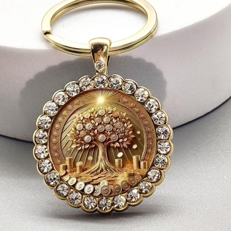 Alloy Round Keychain Virgin Mary Keyrings Pendant Christian Saint Jewelry Religious Christian Faith Gift