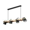 Decorative Pendant Light - BRAYTRON - BV02-00010 - 4xE27 - 23W - Black and Wood