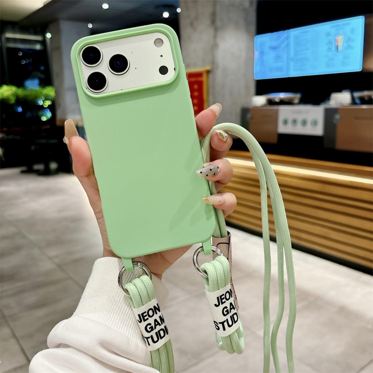 

Silicone Phone Case for IPhone 17 Air 16E 15 14 Plus 13 12 11 Pro 17 Pro Max with Candy Color Crossbody Necklace Strap Lanyard iPhone 15 Pro Max
