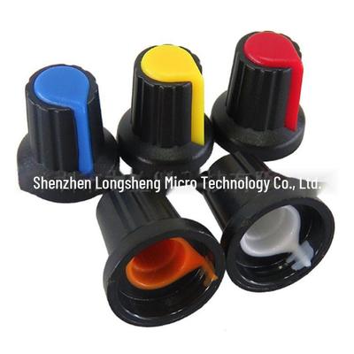 WH148 Plastic Potentiometer Knob Cap, AG2 Switch Hat, Plum Handle, 6mm Shaft, 15x17mm.