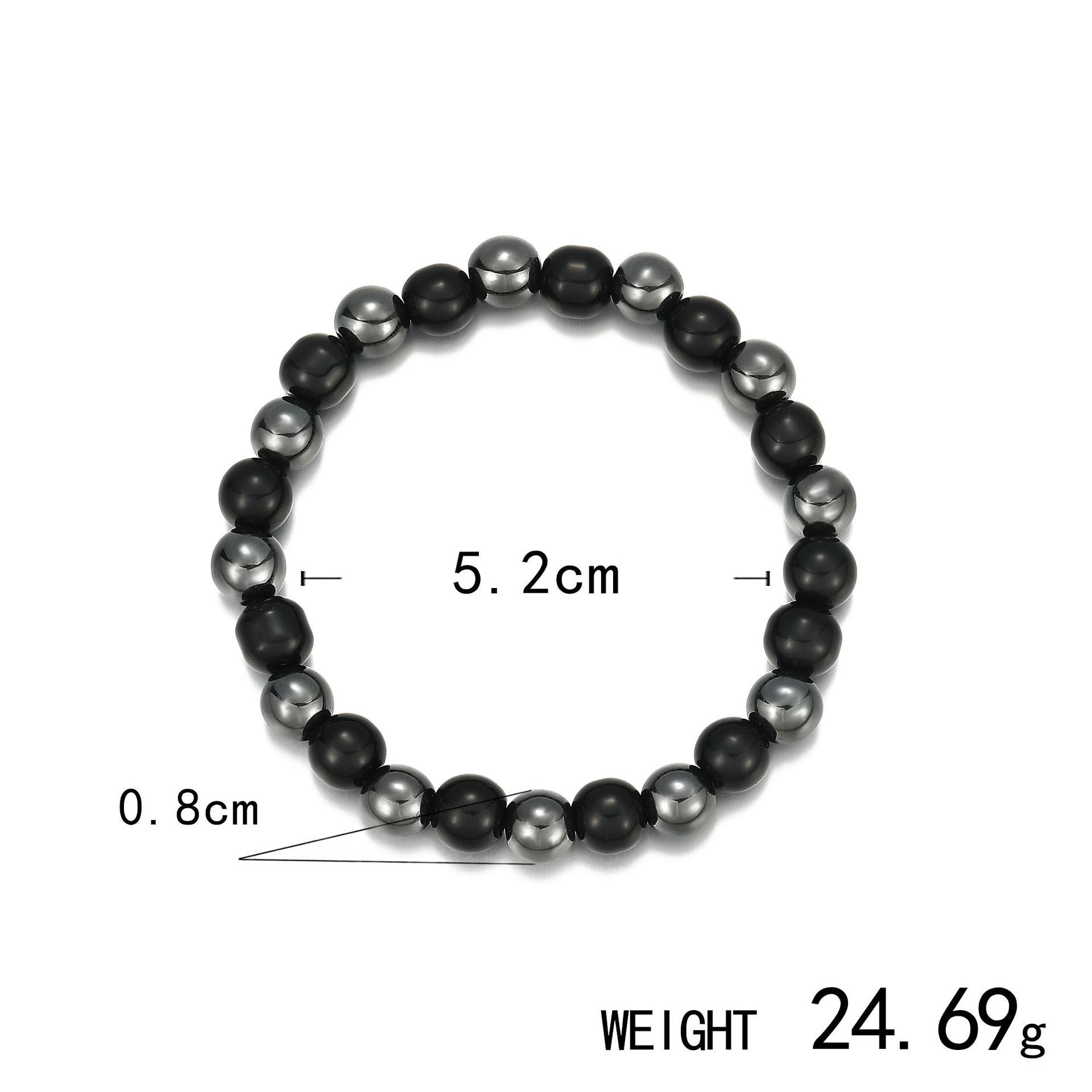 

Handmade Beaded Elastic Bracelet, Personalized Obsidian Single Circle Women S Jewelry
