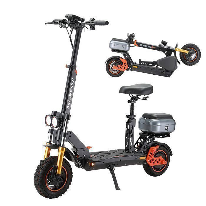 Trottinette électrique pliable M5PRO – 1200W – Jusqu’à 80 km – Batterie 48V 20,8Ah – Freins à disque hydrauliques – Siège + coffre