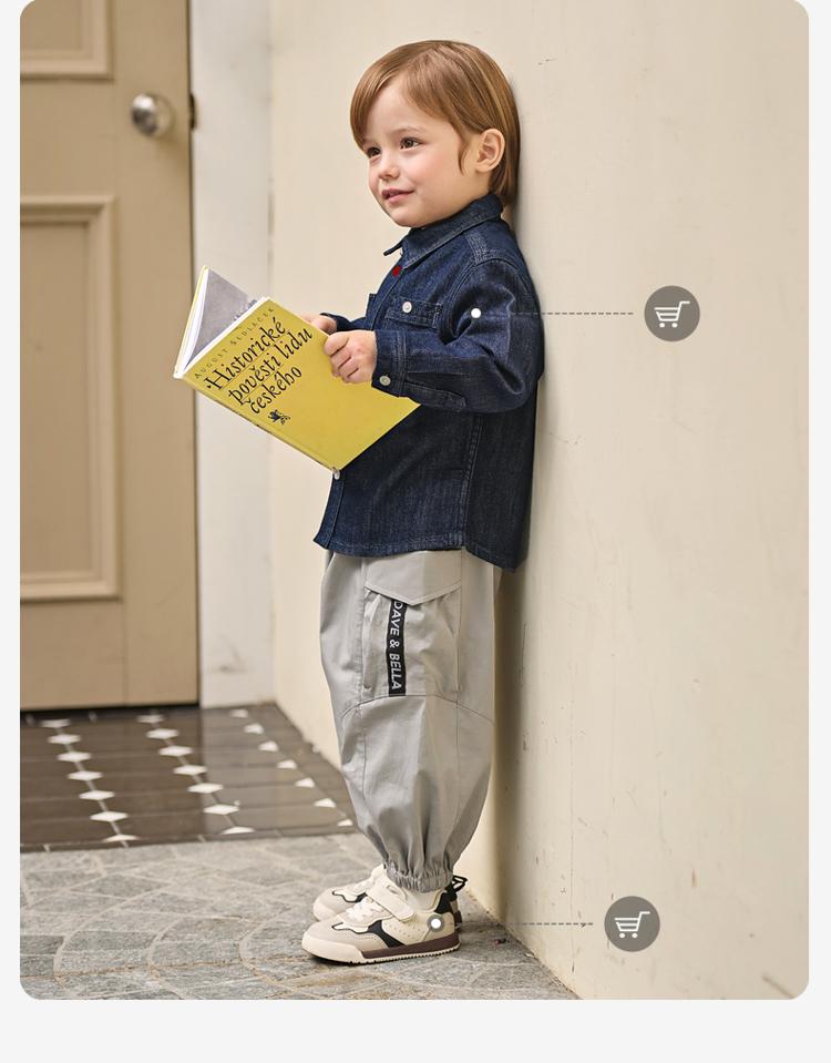 David Bella Children's Pants Spring New Boys' Outdoor Work Pants Baby Casual Leg Tights
