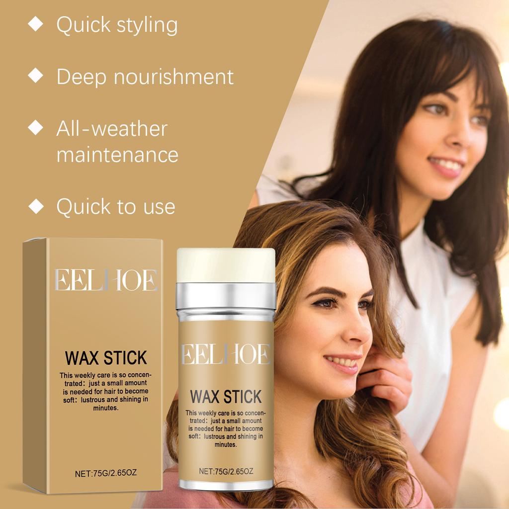 EELHOE Hair Wax Stick Hair Styling Anti-frizz Chopped Hair Tending Natural Shine Solid Styling Portable Hair Wax