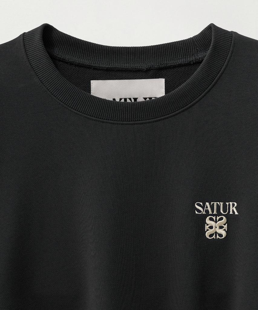 Seteo Lauren Small Logo Basic Sweatshirt Charcoal