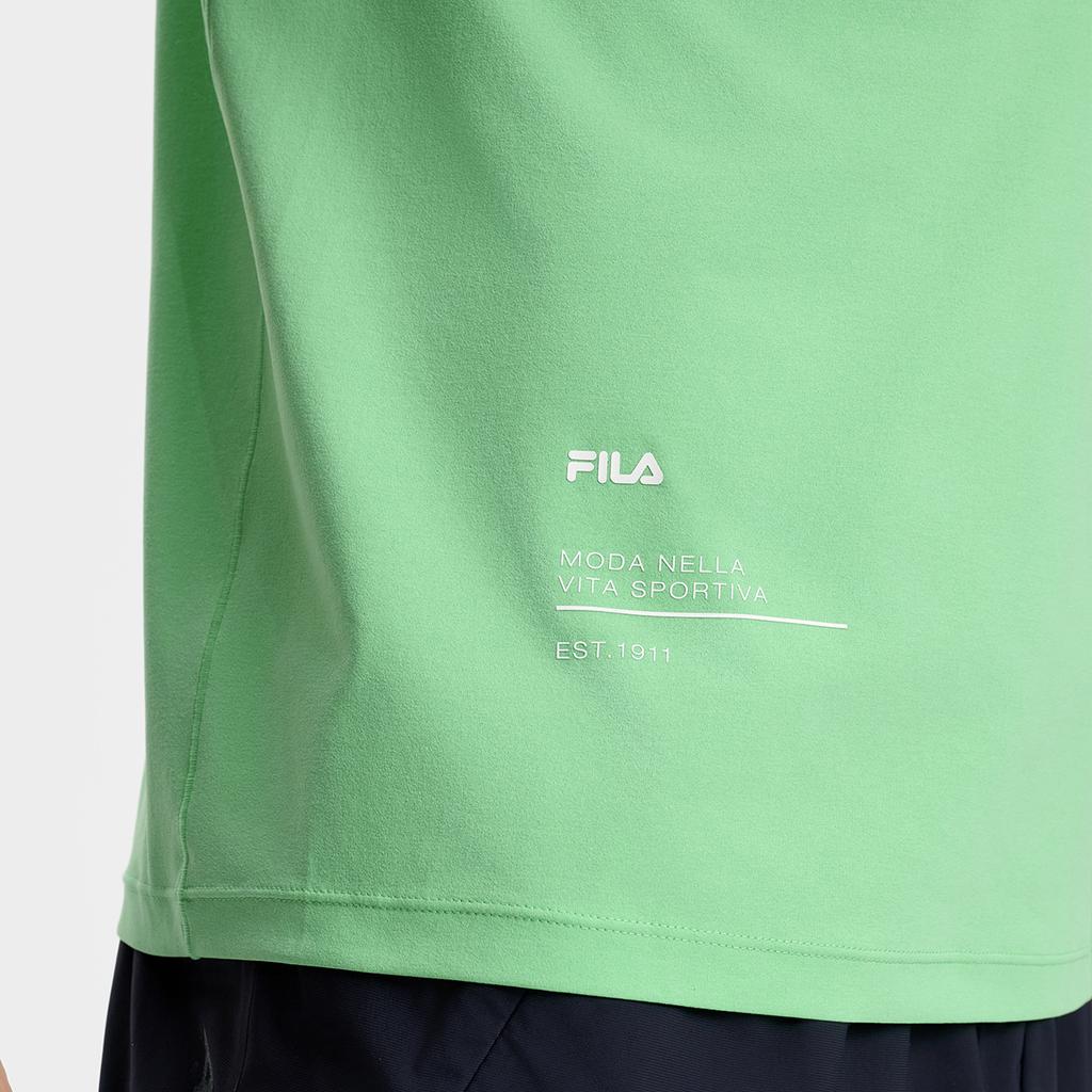 Men's FILA T-Shirts Men's Plastic Green Crew Neck Moderate Straight Fit