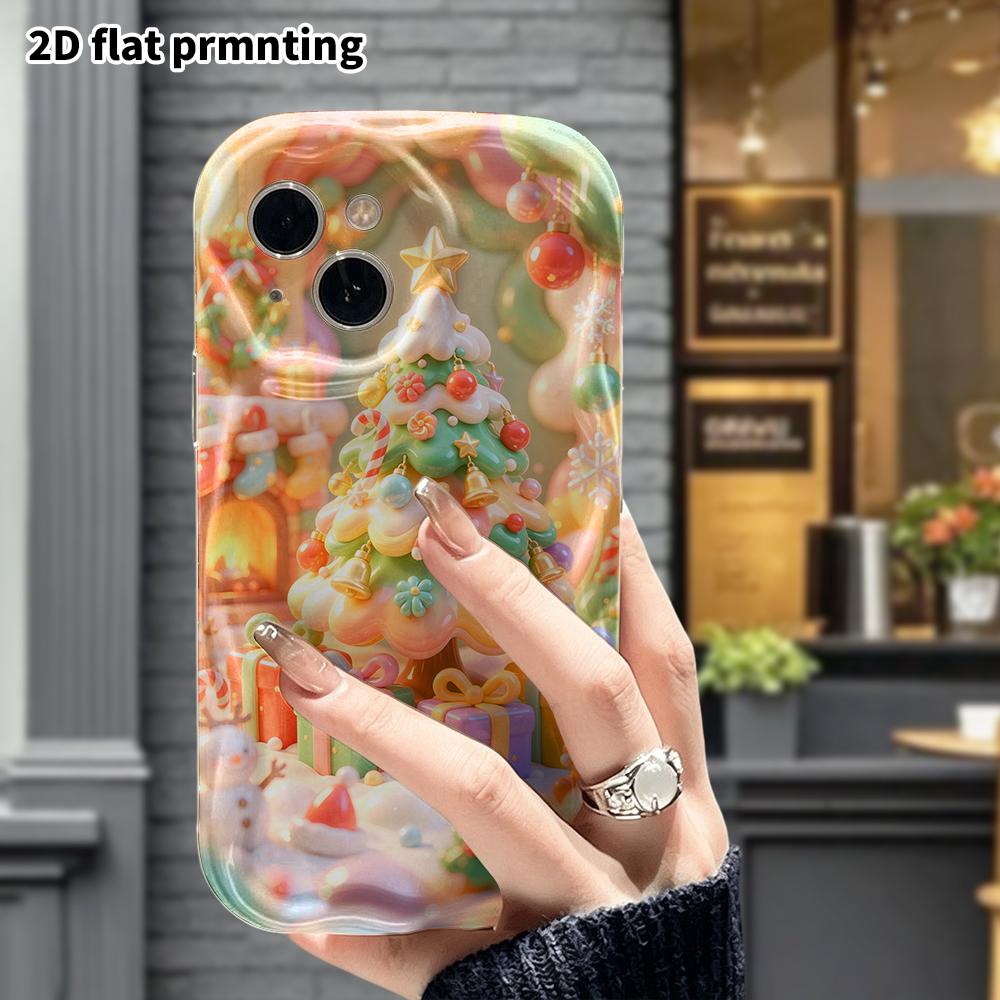 Phone Case: 2D Flat Design Suitable for iPhone 18 17 16 15 14 13 Pro Protective Case, Candy Christmas Tree, Perfect Holiday Gift for Christmas and Hal