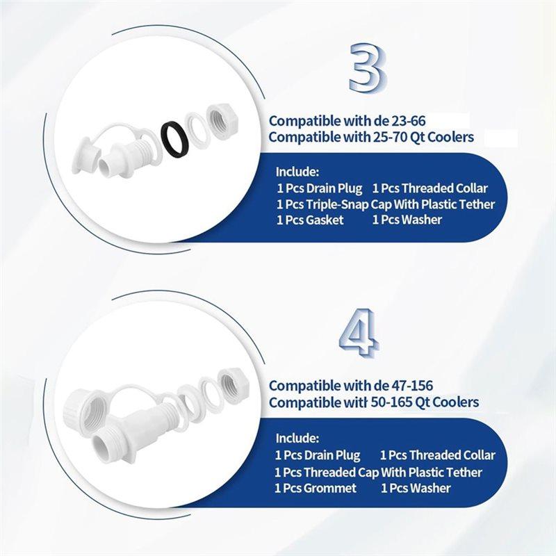 A25F-Ice Chest Replacement Parts Kit For Igloo-Cooler Components Including Plastic Hinges, Latch Posts, Drain Plug