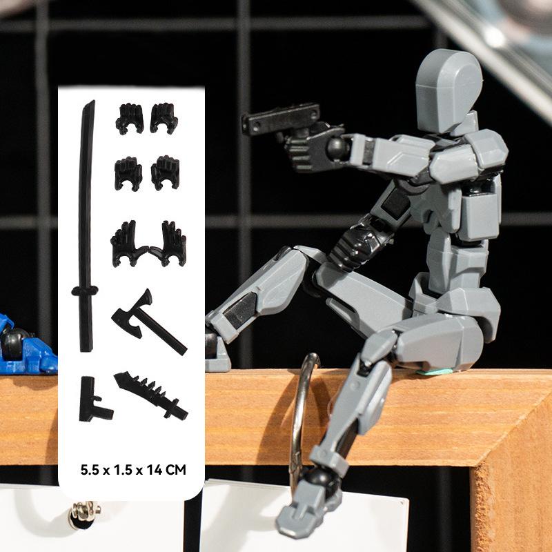 T13 Фигурка Титан 13 Фигурка Макет Счастливчик 13 Фигурка 3D Печатная Многосуставная Подвижная Нова 13 Фигурка Игрушка 14cm серый