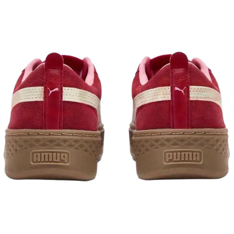 Puma Smash Platform Comfortable Versatile Breathable Low-Top Sneakers Women sneakers Red 366488-19