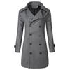 Autumn and Winter Double-breasted Men's Casual Trench Coat, Woolen Coat