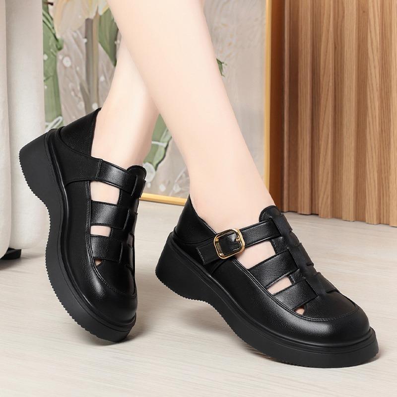 Summer Baotou Hollow Thick Bottom Roman Sandals for Women