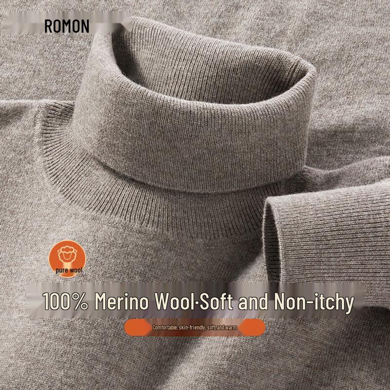 

Luomeng Men s 100% Pure Wool High-Neck Pullover Sweater 3XL